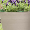 Pot en plastique recyclé Ecostone D.58xH.51cm couleur taupe - Megacollections