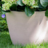 Pot en plastique recyclé Ecostone D.58xH.51cm couleur taupe - Megacollections