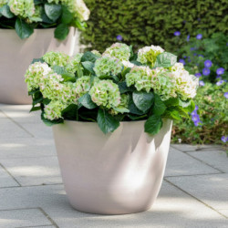 Pot en plastique recyclé Ecostone D.53xH.40cm couleur taupe - Megacollections