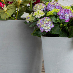 Pot en plastique recyclé Ecostone D.53xH.40cm couleur gris clair - Megacollections