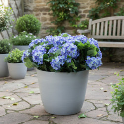 Pot en plastique recyclé Ecostone D.53xH.40cm couleur gris clair - Megacollections