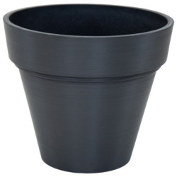 Pot en plastique recyclé Ecostone D.55xH.51cm couleur noire - Megacollections