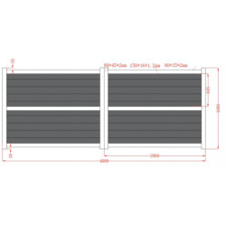 Portail battant en aluminium 400x160cm HORACE - X-METAL