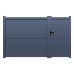 Portail battant asymétrique en aluminium 300x140cm HORACE - X-METAL