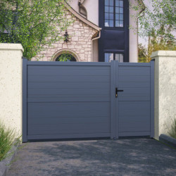 Portail battant asymétrique en aluminium 300x180cm HORACE - X-METAL