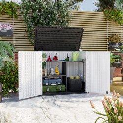 Armoire de jardin en résine beige - H.105cm - Jôbu
