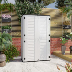 Armoire de jardin en résine beige - H.202cm - Jôbu