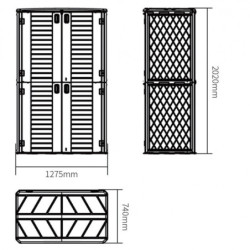 Armoire de jardin en résine beige - H.202cm - Jôbu