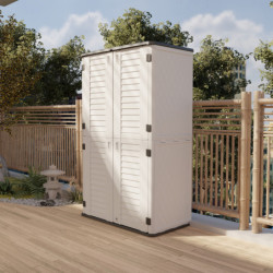 Armoire de jardin en résine beige - H.202cm - Jôbu