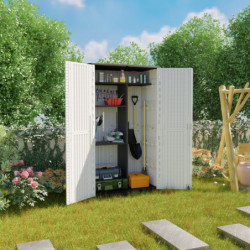 Armoire de jardin en résine beige - H.202cm - Jôbu