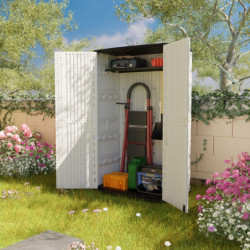 Armoire de jardin en résine beige - H.202cm - Jôbu