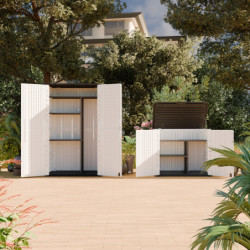 Armoire de jardin en résine beige - H.202cm - Jôbu