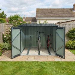 Abri pour 3 vélos en métal anthracite 3,32m² + kit d'ancrage X-METAL