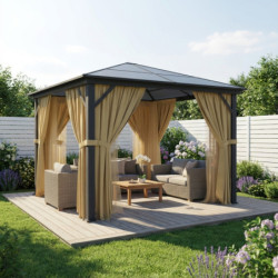 Pergola 300x300cm en aluminium anthracite et polycarbonate - X-METAL