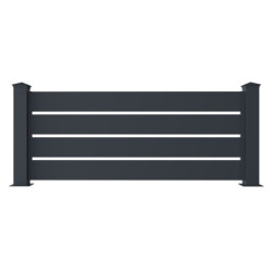 Clôture ajourée en aluminium SPACE  - 190xH80cm - 2 poteaux - X-Metal