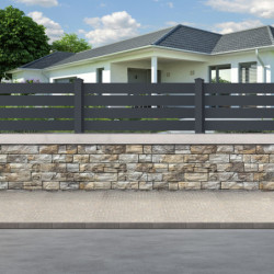 Clôture ajourée en aluminium SPACE  - 190xH80cm - 1 poteau - X-Metal