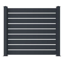 Clôture ajourée en aluminium SPACE  - 190xH169cm - 2 poteaux - X-Metal