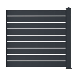 Clôture ajourée en aluminium SPACE  - 190xH169cm - 1 poteau - X-Metal