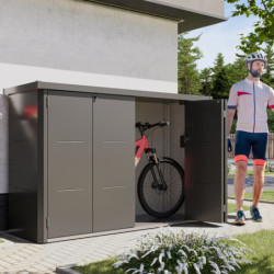 Abri à vélos en acier galvanisé gris anthracite Velotto - Telluria