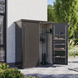Armoire de jardin en acier galvanisé gris anthracite Giarmadio - Telluria