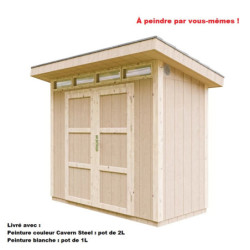 Abri de jardin en bois brut - panneaux LP® SmartSide® - 3m² - double porte - Timbela