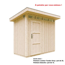 Abri de jardin 3m² en bois brut avec peinture Tundra Grey - panneaux LP® SmartSide® - Timbela