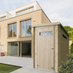 Abri de jardin en bois brut 19mm - 130x235cm - autre porte - avec plancher - Timbela