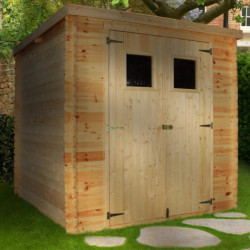 Abri de jardin en bois brut 19mm - 200x200cm - sans plancher - Timbela	