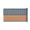 Kit d'extension pour clôture en bois composite premium 180xH.95cm avec décor alu Linea - coloris bois vieilli - Compolife