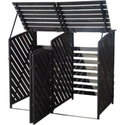 Cache-poubelles double en bois FSC 149*92*122cm - Arbour