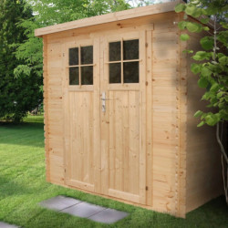 Abri de jardin 2m² en bois brut 19mm - porte de 34mm - sans plancher - Timbela