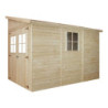 Abri de jardin adossé en bois brut 17mm - 201x297cm - sans plancher - Timbela
