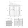 Abri de jardin adossé en bois brut 17mm - 201x297cm - sans plancher - Timbela