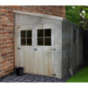 Abri de jardin adossé en bois brut 17mm - 201x297cm - sans plancher - Timbela