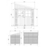Abri de jardin adossé 6m² en bois brut 17mm - avec paroi - sans plancher - Timbela