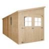 Abri de jardin adossé en panneaux 17mm - 201x493cm - sans plancher - Timbela