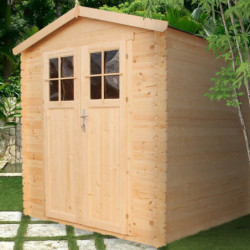 Abri de jardin 4m² en madriers 19mm - porte 34mm - sans plancher - Timbela