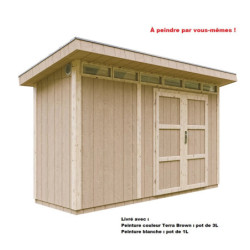 Abri de jardin M902A avec peinture Terra Brown - Timbela