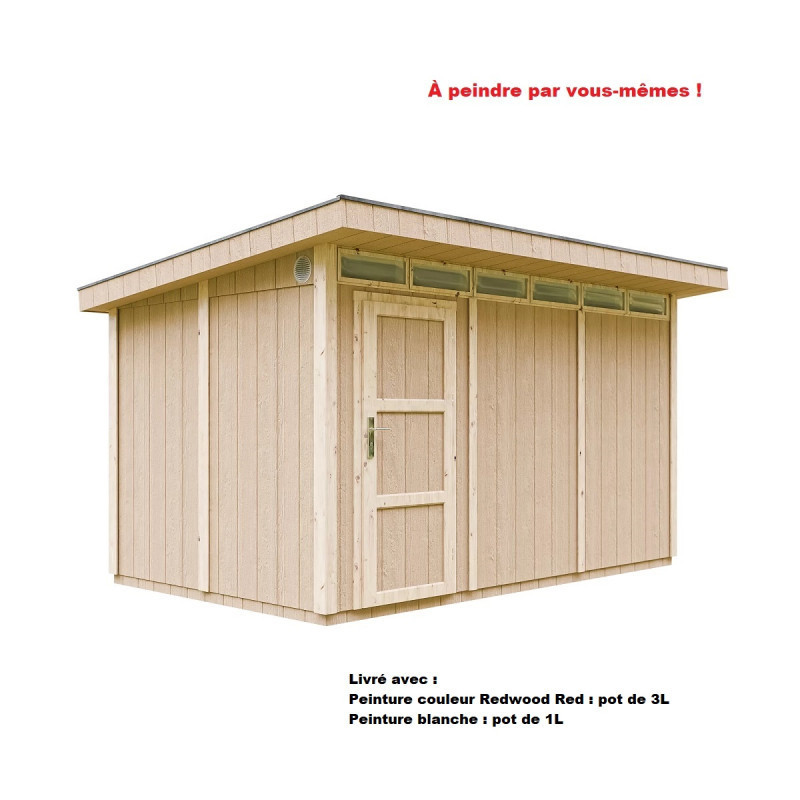 Abri de jardin M904 avec peinture Redwood Red - panneaux LP® SmartSide® - Timbela