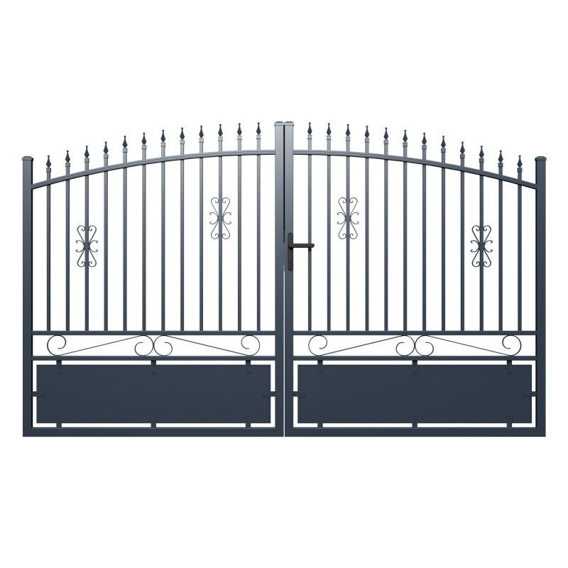 Portail battant ajouré prêt à poser en aluminium 350x180cm LOUISON - X-METAL