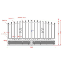 Portail battant ajouré prêt à poser en aluminium 350x180cm LOUISON - X-METAL