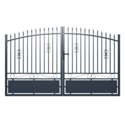 Portail battant ajouré prêt à poser en aluminium 400x180cm LOUISON - X-METAL