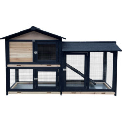 Clapier en bois FSC avec toit bitumé - Shelty Pet