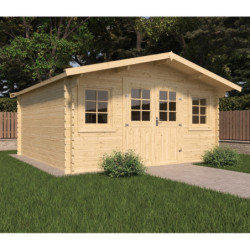 Abri de jardin en bois massif 16m² STELO – madriers 34mm – Cerland