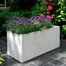 Lot de 20 jardinières en fibre de terre 80x40xH.40cm blanc