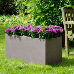 Jardinière en fibre de terre 80x40xH.40cm taupe