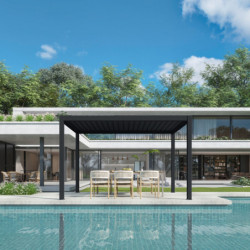 Pergola bioclimatique DELUXE en aluminium 4x4m - X-METAL