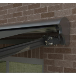 Store banne manuel 395x300cm DECO toile polyester grise - X-METAL