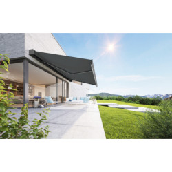 Store banne motorisé 300x250cm LEDY anthracite toile polyester anthracite - X-METAL