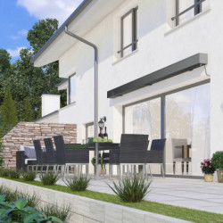 Store banne motorisé 400x350cm LEDY anthracite toile polyester anthracite - X-METAL